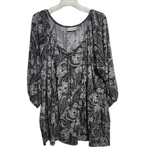 Avenue 22/24 Black & White 3/4 Sleeve Tunic